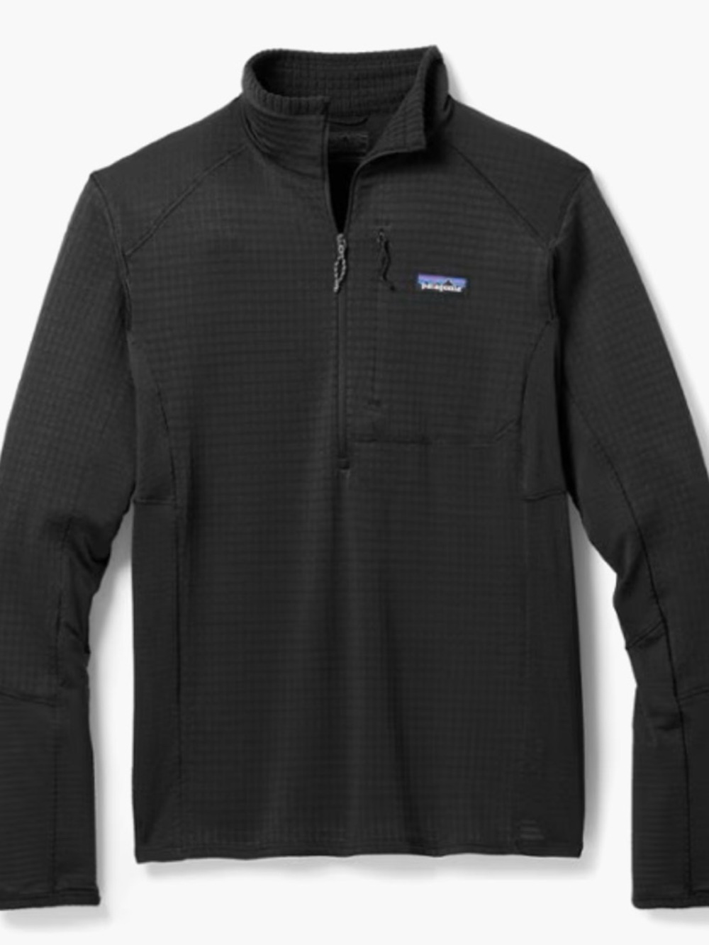 Patagonia Men’s R1 Pullover Black Lightweight Quarter-Zip